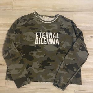 ZARA Eternal Dilemma Cropped Crewneck